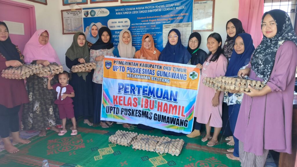 Pertemuan UPTD Puskesmas Gumawang di Desa Sidodadi: Kegiatan Kelas Bumil dan PMT